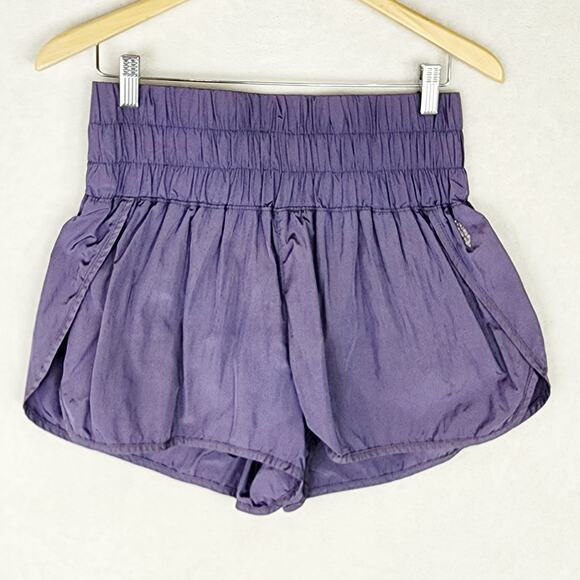 Free People Movement The Way Home Shorts Women L Purple Athletic High Rise - Picture 2 of 10